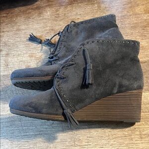 Dr. Scholl's Charcoal Suede Ankle Booties